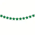Decorative green glitter star banner garland for graduation and holiday party events - Glitter Graduation Banner (Green Star) / Green