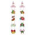 Festive Christmas vertical hanging door decorations with Santa Claus, trees, and bells - Christmas Door Couplets