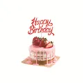 Levendige rode glitter Happy Birthday cake topper voor feestelijke decoraties - Verjaardag Taart Topper / Rood