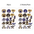 Set of 36 graduation party stickers featuring gold glitter and navy blue designs - Graduation Stickers / 2 Sheets/Pack (36 Pcs)