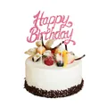 Roze glitter Happy Birthday taarttopper voor feestelijke verjaardagstaart decoratie - Verjaardag Taart Topper / Roze