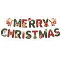 Εορταστικό κόκκινο και πράσινο καρό πανό Merry Christmas για διακόσμηση πάρτι - Χριστουγεννιάτικο Πανό 01