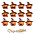 12-piece Halloween pumpkin witch hat gift tags set with hemp strings - Halloween Pumpkin Hanging Decorations / Set of 12
