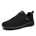 Zapatillas de correr negras para hombre en flyknit transpirable, diseño deportivo - 35 / Negro