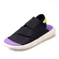 Sandali da spiaggia casual traspiranti con cinturini neri ed elastici e suola viola - 38 / Viola nero