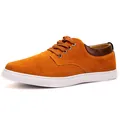 Baskets décontractées en daim orange pour hommes avec semelle en caoutchouc blanc durable - 38 / Chameau