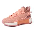 Ademende flyweave basketbalschoenen in zalmroze met dempende zool voor de zomerperiode - 36 / Champagne Roze (JM-805)