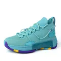 Professionele teal flyknit mid-top basketbalschoen met paarse en gele kleuraccenten - 36 / Lichtgroen (JM-805)