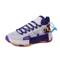 Professionele ademende mid-top basketbalschoen van fly-weave in paars en wit design - 36 / Wit Paars (JM-805)