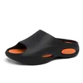 Ciabatte sportive da uomo nere e arancioni con suola spessa imbottita per spiaggia - 40 / Nero Arancio