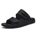 Stylische schwarze Herren-Sommersandalen mit offenem Zehenbereich und zwei Riemen-Design - 38 / Schwarz