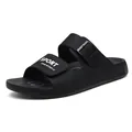 Modische schwarze Herren-Freizeitsandalen für den Sommer mit Doppelschnallen-Design - 38 / Schwarz