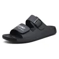Lässige Herren-Sportsandalen in Dunkelgrau mit Klettverschluss und Schnallendetail - 38 / Grau