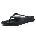 Black men's flip-flops with thick soles and AIPAO logo on strap - 40 / Black (JM-608-1)