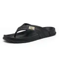 Comfortable black men's flip flops with thick anti-slip sole and woven strap detail - 40 / Woven Texture Style (608-3) / Black
