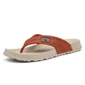 Men's brown woven strap flip-flops with thick beige sole - 40 / Brown (JM-608-3)