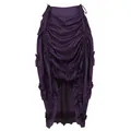 Dark purple elegant ruched high-low dance skirt for women summer fashion outfits - XXS / Bottoms / Purple