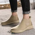 Eleganti stivali Chelsea da uomo color kaki in stile britannico, ideali per l'autunno - 38 / Scarpe basse / Kaki