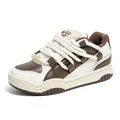 Retro bruine en witte sneakers met dikke touwveters voor een stijlvolle uitstraling - 35 / Witbruin