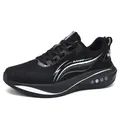 Professional black soft-sole rebound men's running shoe for sports and training. - 36 / Black and White