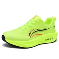 Neon green men's running shoes with breathable mesh and cushioned sole for training. - 36 / Fluorescent Green
