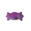 Détail d'un jouet sonore en peluche pour animaux en forme de bonbon violet avec broderie - Bonbon Broderie Ananas / 17cmx8cm / Bonbon Violet