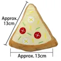 Gedetailleerd overzicht van de pizza pluche knuffel voor huisdieren met 13 cm maat - Letter Kaas Pizza
