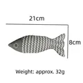 Detaillierte Größen- und Gewichtsangaben für das 21 cm lange Katzenminze-Fischspielzeug - Katzenminze Fisch / Grau
