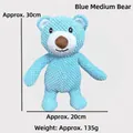 Detailansicht blaues Plüschbär-Hundespielzeug mit Maßen 30x20cm und 135g Gewicht - Blauer Mittlerer Bär