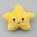 Peluche a forma di stella gialla sonora per cani con simpatico ricamo sorridente - Pentagramma giallo