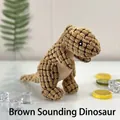 Bruin pluche dinosaurus piepspeeltje voor honden voor kauwen en gebitsverzorging - Bruine Dinosaurus