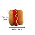 Pluche hotdog piepspeeltje voor honden en katten, afmeting circa 13cm x 11cm - 13x11cm / Mini hotdog