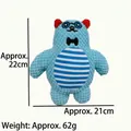 Niedliches blaues Plüsch-Hundespielzeug mit Brille und Fliege, ca. 22 cm Höhe - Gentleman Bär