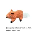 Squeaky squirrel plush dog toy with crinkle paper for teething and boredom relief - Orange Squirrel