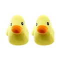 Pair of adorable yellow plush squeaky duck toys for pets on a clean white background - Yellow Duck