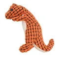 Duurzaam oranje dinosaurus piepend hondenspeelgoed met getextureerd maïsfluwelen oppervlak - Oranje (Tan Dinosauriër)