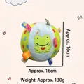 Weicher Plüschtierball für Haustiere mit Froschstickerei und interner Glocke, 16cm - Froschform