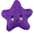 Lila sternförmiges Plüsch-Hundespielzeug mit Quietscher und süßem gesticktem Smiley-Gesicht - 10x13cm / Lila Stern
