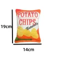 Jouet en peluche pour chien en forme de sac de chips, dimensions 19 cm de haut sur 14 cm - Frites Jaunes