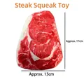 Realistisches Plüsch-Hundespielzeug in Steakform mit Knisterpapier, Maße 17x13 cm - Steak Stil / Ca. 17x13cm
