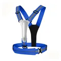 Blue LED reflective safety vest for night running and cycling, adjustable elastic harness - One Size / Tops / Blue