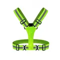 Neon green LED reflective safety vest with adjustable elastic straps for night running - PVC Light Guide Strip Vest / One Size / Fluorescent Green