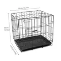Portable folding black metal wire pet cage for small dogs, cats, and rabbits - Basic Model (With Tray) / Black 35# (35x26x33cm)