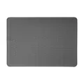 Large gray silicone heat resistant mat with non-slip grooved texture for kitchen counter - 68x100cm / Gray
