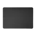 Large black silicone heat resistant drying mat with grooved texture for kitchen use - 68x100cm / Black