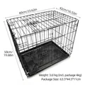 Foldable black metal pet cage for dogs and cats with 60x42x50cm dimensions - Basic Model (With Tray) / Black 60# (58x40x49cm)