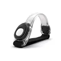 LED hardlooparmband variant met transparante lichtbuis en zwarte klittenbandsluiting - Wit