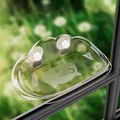 Wandmontierte transparente hellbraune Katzenfenster-Hängematte mit Saugnäpfen - Hellkaffee