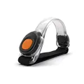 Verstelbare LED lichtgevende armband voor nachtelijk hardlopen met een oranje knop - Oranje