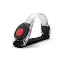 LED-veiligheidsarmband voor nachtlopen met transparante riem en grote rode knop - Rood